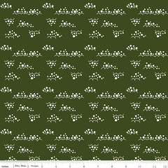 Christmas Is In Town Dark Green Snowballs Yardage by Sandy Gervais for Riley Blake Designs