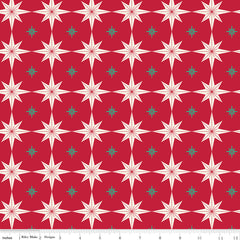 Merry Little Christmas Red Starbursts Yardage by My Mind's Eye for Riley Blake Designs
