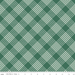 Merry Little Christmas Green Plaid Yardage by My Mind's Eye for Riley Blake Designs