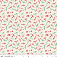 Merry Little Christmas Cream Peppermint Yardage by My Mind's Eye for Riley Blake Designs