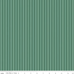 Merry Little Christmas Green Stripes Yardage by My Mind's Eye for Riley Blake Designs