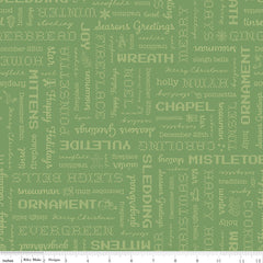 Home Town Holiday Basil Words Yardage by Lori Holt for Riley Blake Designs