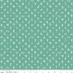 Home Town Holiday Sea Glass Christmas Yardage by Lori Holt for Riley Blake Designs