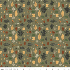 Pumpkin Spice Olive Leaves Yardage by Simple Simon & Co. for Riley Blake Designs