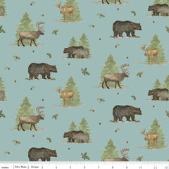 Let's Get Lost in the Woods Vintage Blue Main Yardage by Tara Reed for Riley Blake Designs