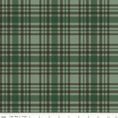 Let's Get Lost in the Woods Green Plaid Yardage by Tara Reed for Riley Blake Designs