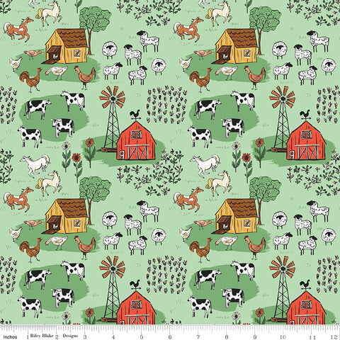 Farm Livin' Mint Main Yardage by Diane Labombarbe for Riley Blake Designs