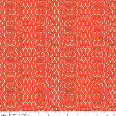 Farm Livin' Red Chicken Wire Yardage by Diane Labombarbe for Riley Blake Designs