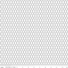 Farm Livin' White Chicken Wire Yardage by Diane Labombarbe for Riley Blake Designs