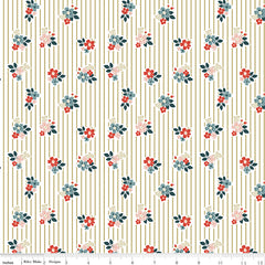 Vintage Charm Pear Floral Stripes Yardage by Dani Mogstad for Riley Blake Designs