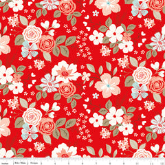 You & Me Red Main Yardage by Sandy Gervais for Riley Blake Designs