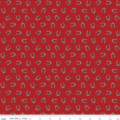 Cowboys Barn Red Horseshoes Yardage by Echo Park Paper Co. for Riley Blake Designs