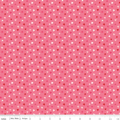 Sweetheart Hot Pink Heart Toss Yardage by My Mind's Eye for Riley Blake Designs