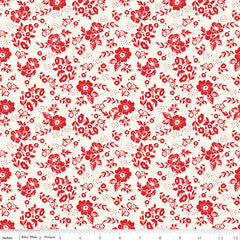 Freedom Garden White Medium Floral Yardage by My Mind's Eye for Riley Blake Designs