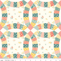 New Beginnings Cream Double Ring Cheater Print Yardage by Sandy Gervais for Riley Blake Designs