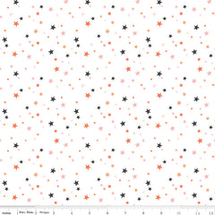 Hey Pumpkin White Stars Yardage by My Mind's Eye for Riley Blake Designs