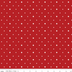 Charming Christmas Red Stars Yardage by Kelsey Carlson for Riley Blake Designs