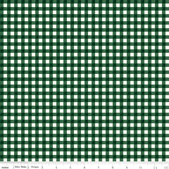 Charming Christmas Green Gingham Yardage by Kelsey Carlson for Riley Blake Designs