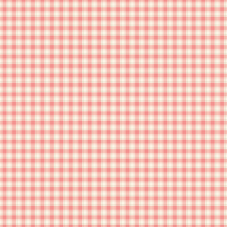 Renew by Gervais Coral Plaid Yardage by Sandy Gervais for Riley Blake Designs