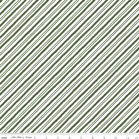 Holiday Spirit Green Stripe Yardage by Lisa Audit for Riley Blake Designs