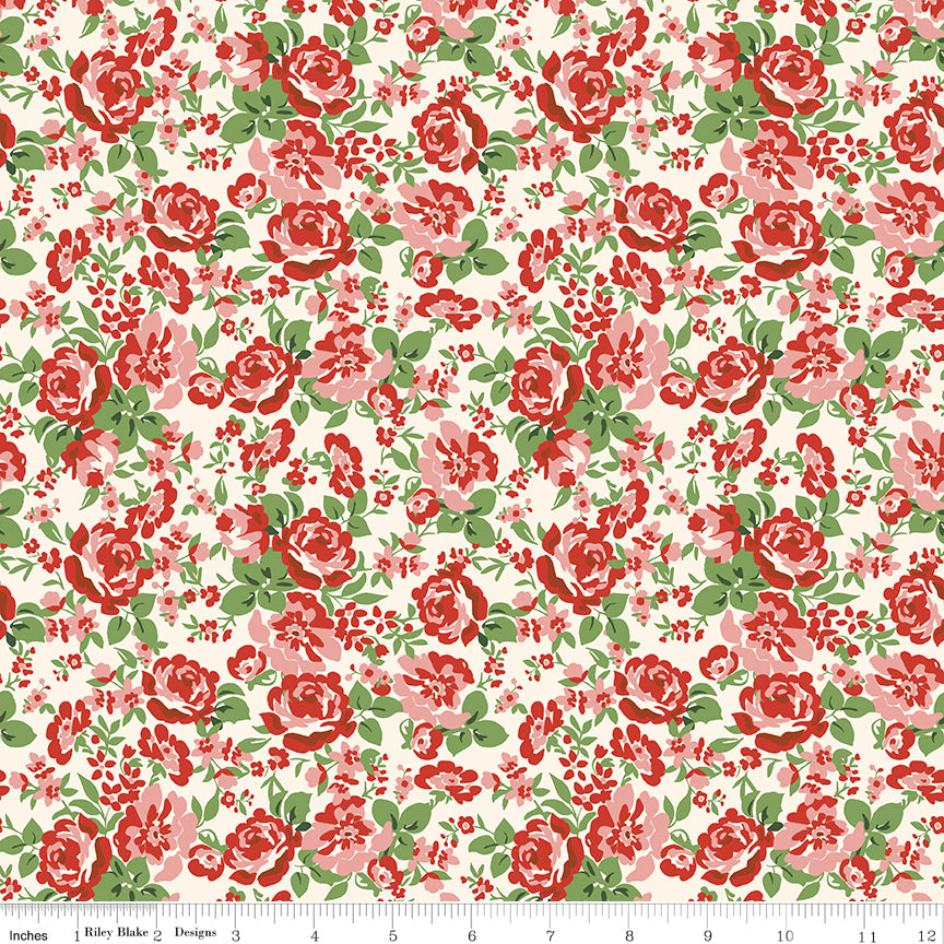 Cowgirl Red Floral Yardage by Echo Park Paper Co. for Riley Blake Designs