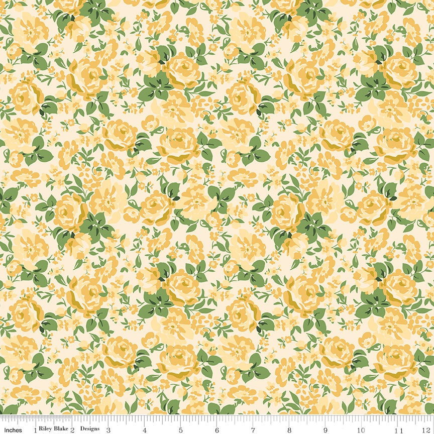 Cowgirl Yellow Floral Yardage by Echo Park Paper Co. for Riley Blake Designs