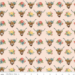 Cowgirl Blush Highland Cows Yardage by Echo Park Paper Co. for Riley Blake Designs