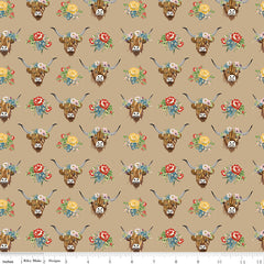 Cowgirl Brown Highland Cows Yardage by Echo Park Paper Co. for Riley Blake Designs