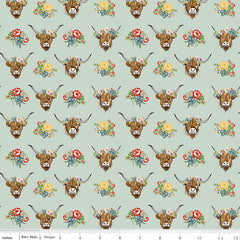 Cowgirl Misty Highland Cows Yardage by Echo Park Paper Co. for Riley Blake Designs