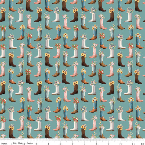 Cowgirl Blue Boots Yardage by Echo Park Paper Co. for Riley Blake Designs