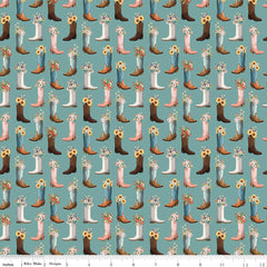 Cowgirl Blue Boots Yardage by Echo Park Paper Co. for Riley Blake Designs