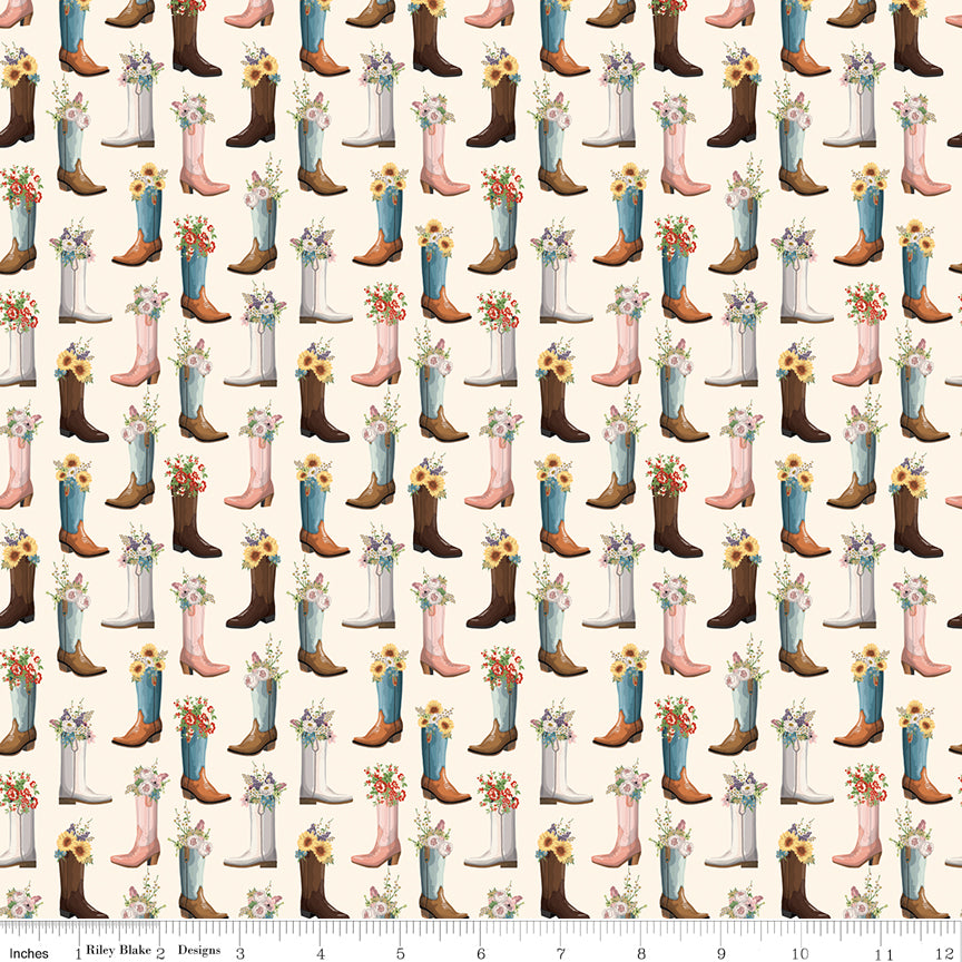 Cowgirl Cream Boots Yardage by Echo Park Paper Co. for Riley Blake Designs