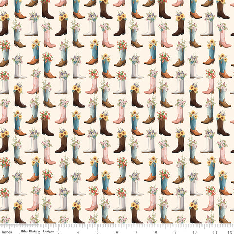 Cowgirl Cream Boots Yardage by Echo Park Paper Co. for Riley Blake Designs
