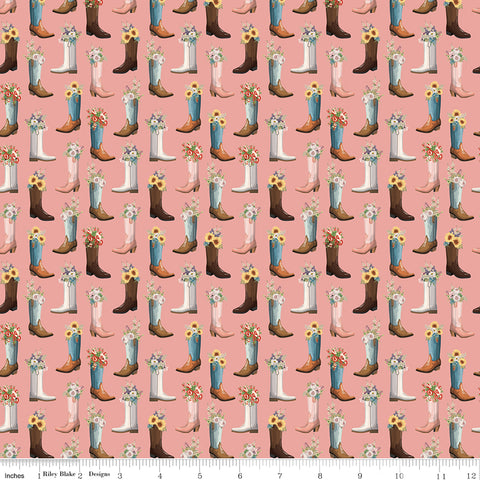 Cowgirl Pink Boots Yardage by Echo Park Paper Co. for Riley Blake Designs