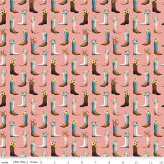 Cowgirl Pink Boots Yardage by Echo Park Paper Co. for Riley Blake Designs