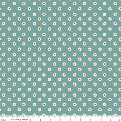 Cowgirl Blue Flower Dots Yardage by Echo Park Paper Co. for Riley Blake Designs