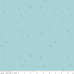 Correspondence Aqua Stitching Yardage by Beverly McCullough for Riley Blake Designs