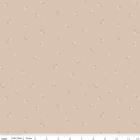 Correspondence Wheat Stitching Yardage by Beverly McCullough for Riley Blake Designs
