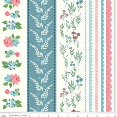 Correspondence Cloud Wide Stripe Yardage by Beverly McCullough for Riley Blake Designs