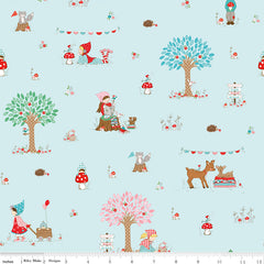 Whimsical Woodland Aqua Main Yardage by Tasha Noel for Riley Blake Designs