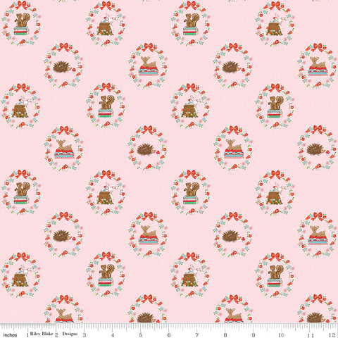 Whimsical Woodland Pink Animals Yardage by Tasha Noel for Riley Blake Designs
