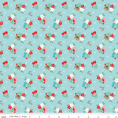 Whimsical Woodland Aqua Floral Yardage by Tasha Noel for Riley Blake Designs
