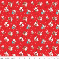 Whimsical Woodland Red Floral Yardage by Tasha Noel for Riley Blake Designs