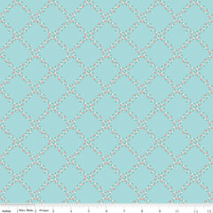 Whimsical Woodland Aqua Lattice Yardage by Tasha Noel for Riley Blake Designs