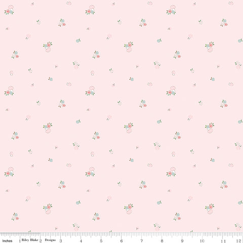 Whimsical Woodland Pink Mushrooms Yardage by Tasha Noel for Riley Blake Designs
