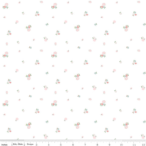 Whimsical Woodland White Mushrooms Yardage by Tasha Noel for Riley Blake Designs