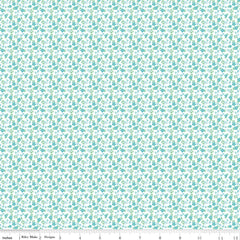 Whimsical Woodland Aqua Mini Florals Yardage by Tasha Noel for Riley Blake Designs