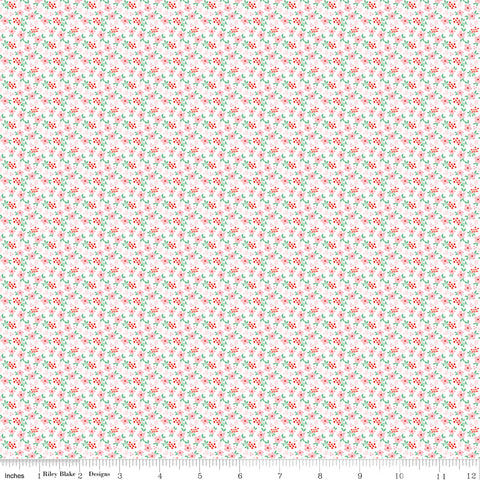 Whimsical Woodland Pink Mini Florals Yardage by Tasha Noel for Riley Blake Designs