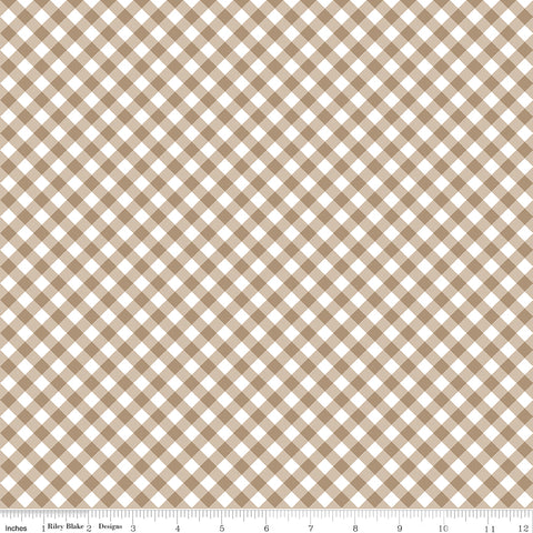 Whimsical Woodland Natural Diagonal Gingham Yardage by Tasha Noel for Riley Blake Designs