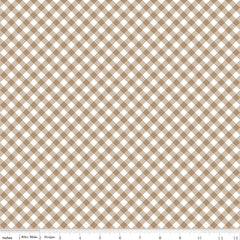 Whimsical Woodland Natural Diagonal Gingham Yardage by Tasha Noel for Riley Blake Designs